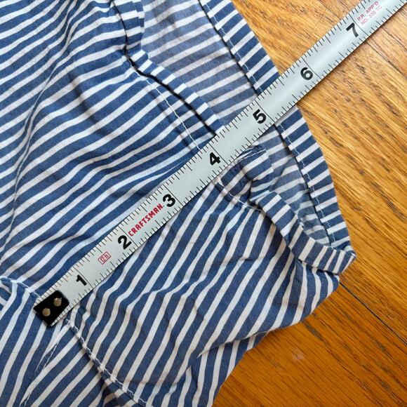 Old Navy 100% Cotton Pin Stripe Blue White Sleep Shorts Loungewear Size Large - Picture 4 of 7